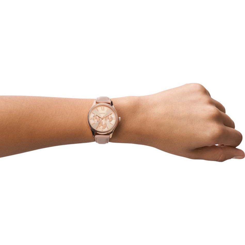 Fossil Rye Multifunction Nude Leather Watch