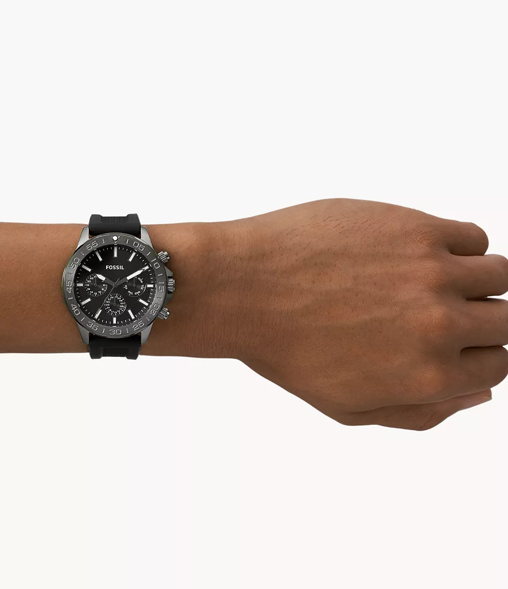 Fossil Bannon Multifunction Black Silicone Watch