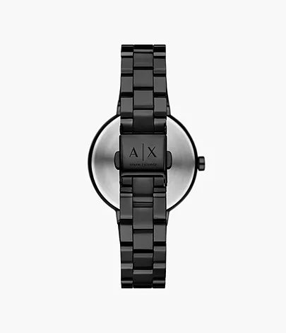 Armani Exchange Two-Hand Black Stainless Steel Watch