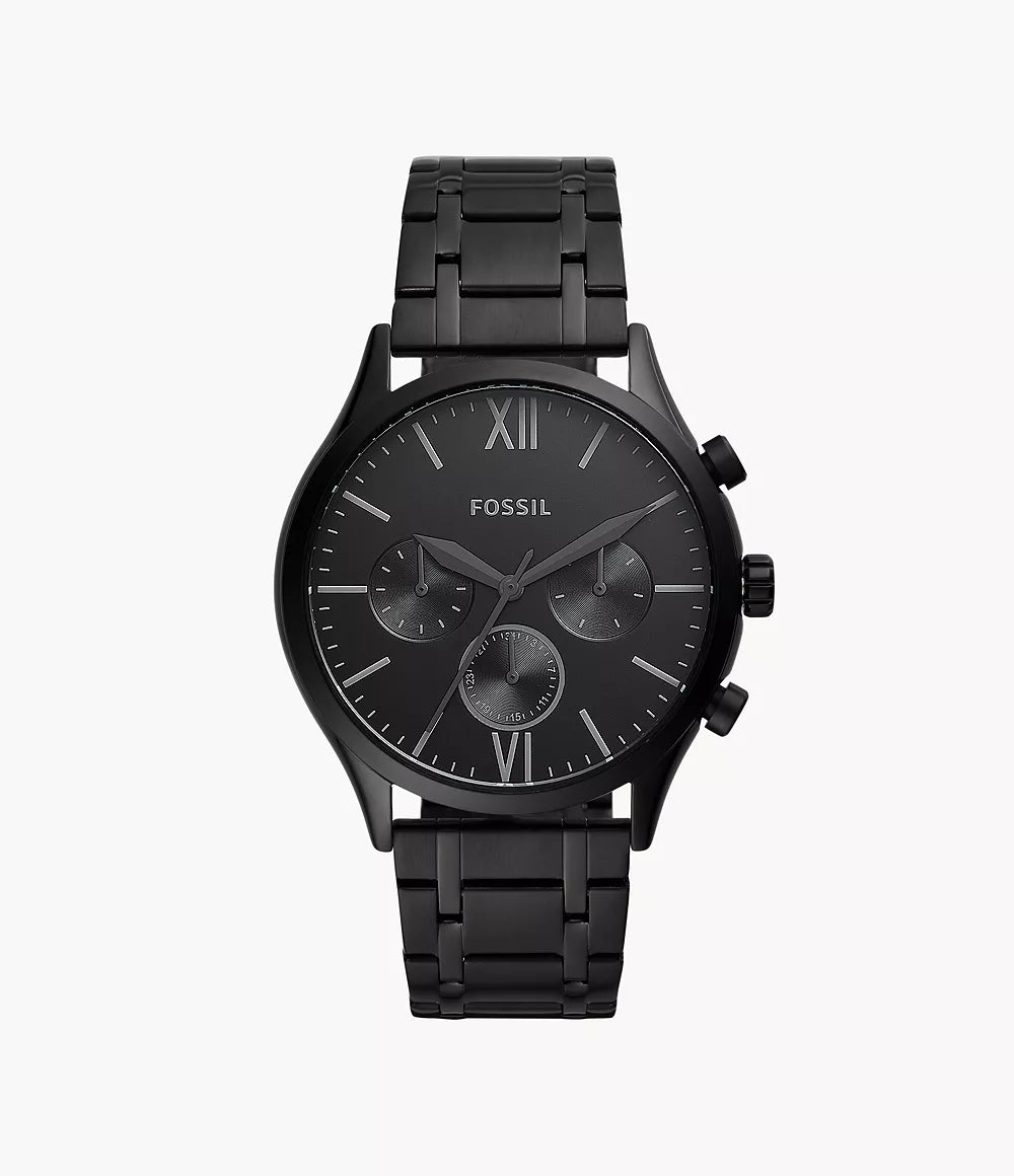 FOSSIL FENMORE MULTIFUNCTION BLACK STAINLESS STEEL WATCH