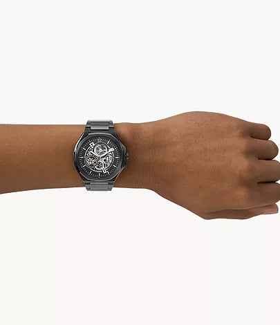 Fossil Evanston Automatic Black Stainless Steel Watch