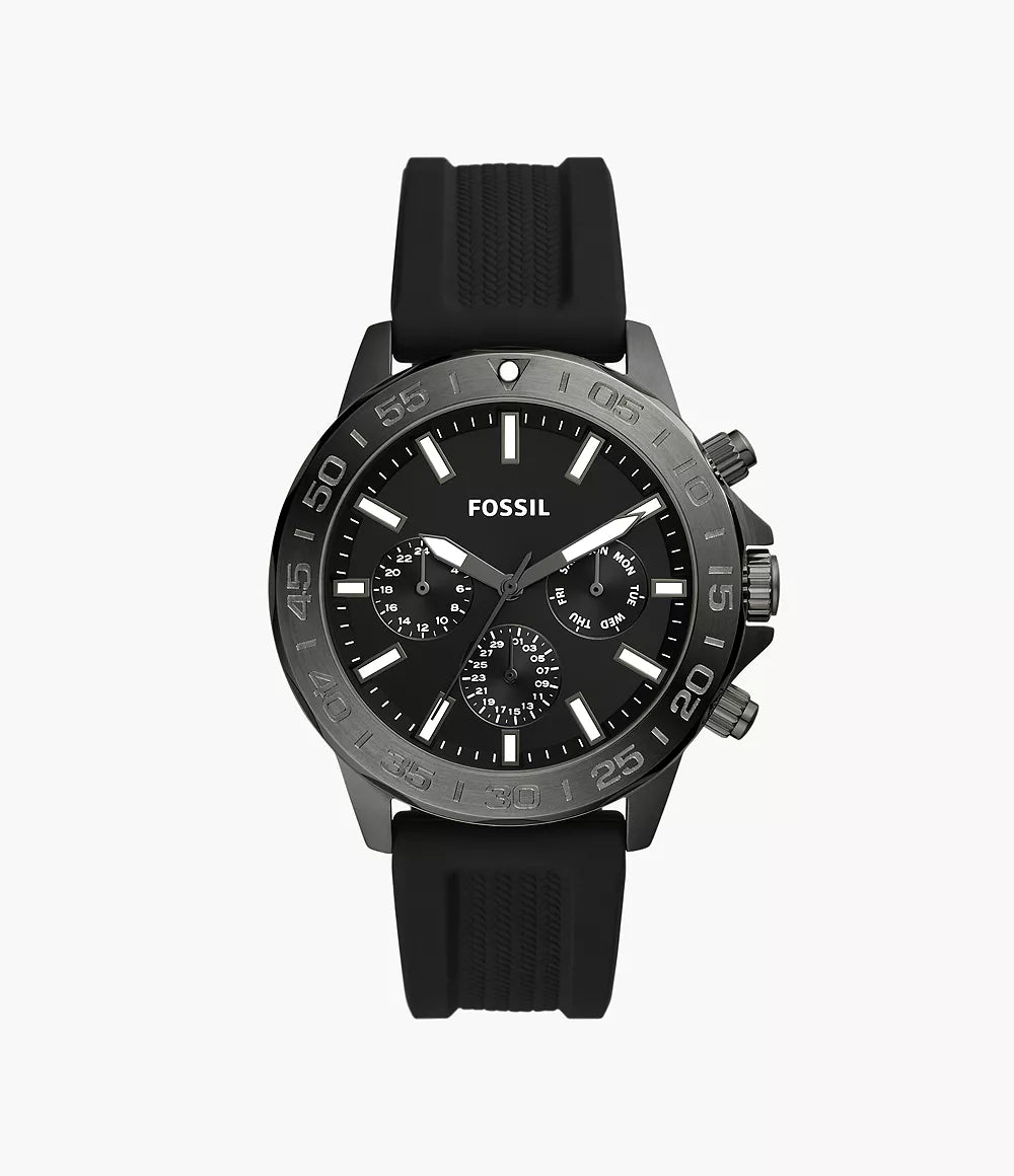 Fossil Bannon Multifunction Black Silicone Watch