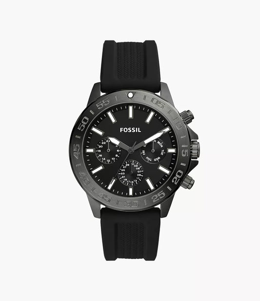 Fossil Bannon Multifunction Black Silicone Watch