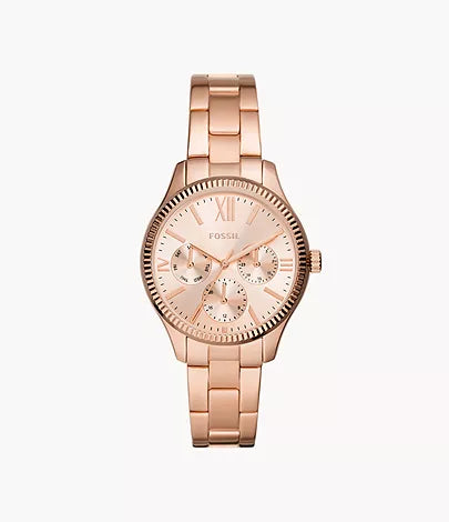 Fossil Rye Multifunction Rose Gold-Tone Stainless Steel Watch