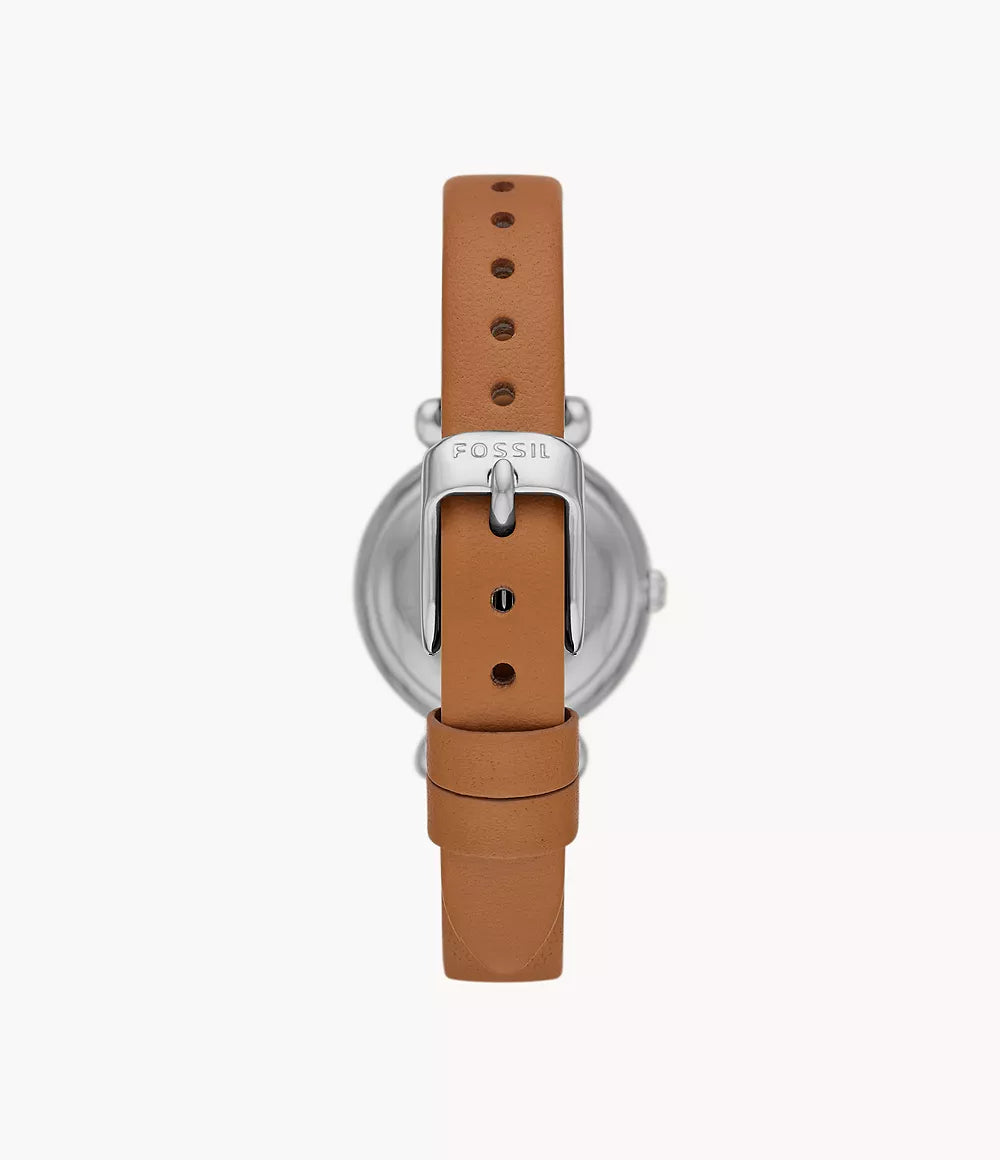 Fossil Tillie Mini Three-Hand Brown Leather Watch