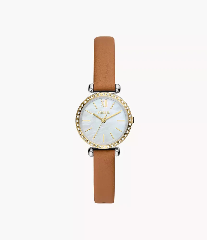 Fossil Tillie Mini Three-Hand Brown Leather Watch