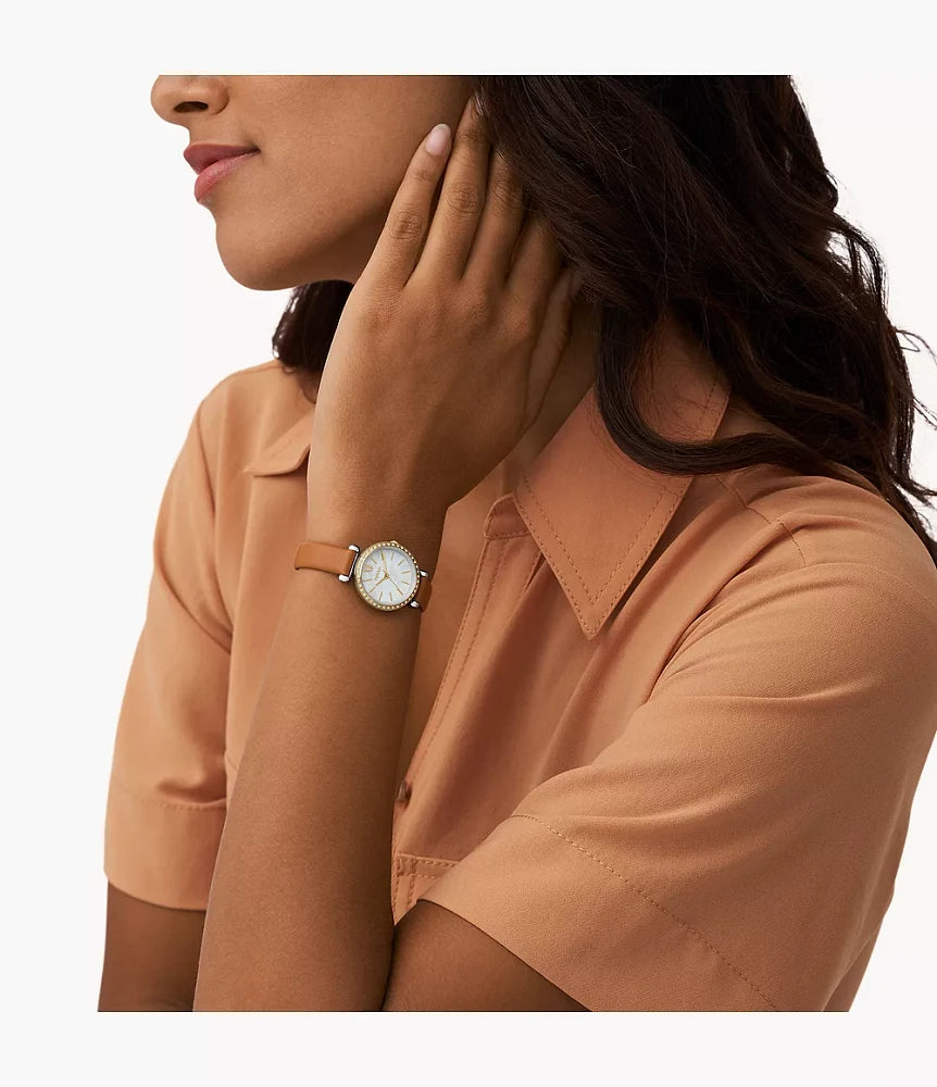 Fossil Tillie Mini Three-Hand Brown Leather Watch